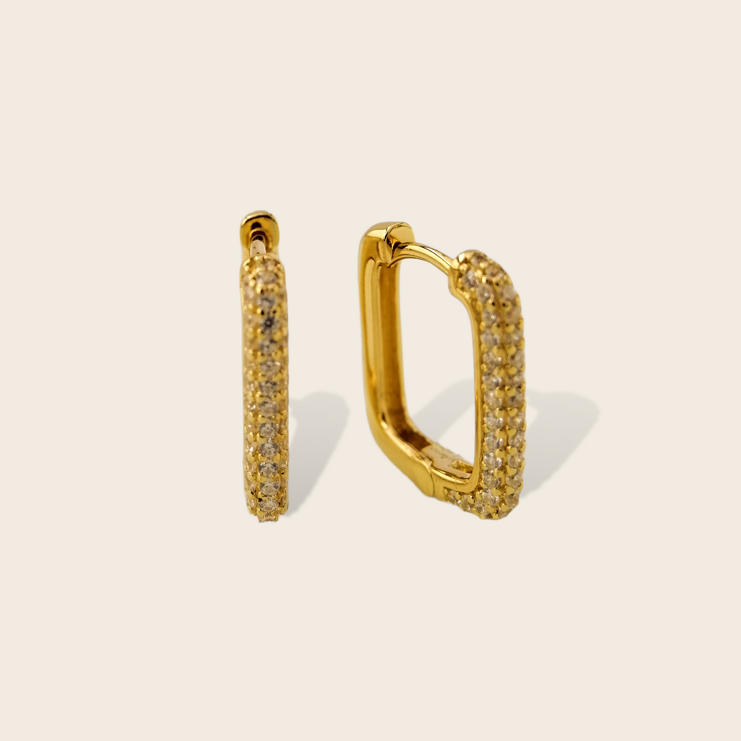 Pavé Square Hoops