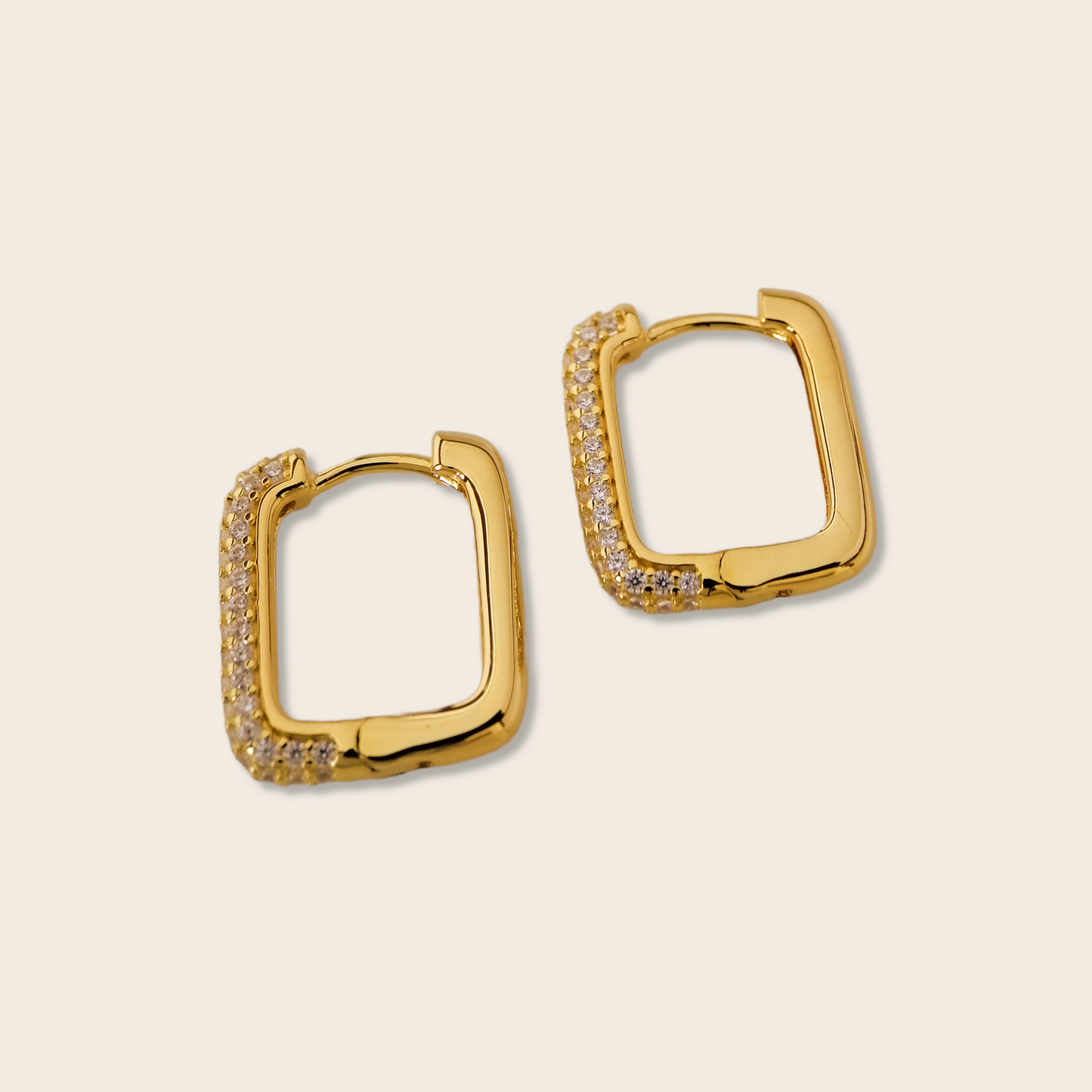 Pavé Square Hoops